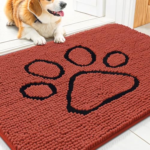 Smiry Dog Door Mat for Muddy Paws, Absorbent Non Slip Dirt Trapper by Smiry