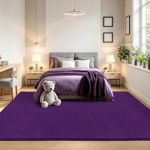 Purple Area Rugs for Living Room Thick Memory Foam Rugs Non-Slip Rug 4x6Ft - Image 5