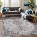 Non Slip Area Rugs 6x9 Boho Medallion Floral Non Skid Rubber Backing Easy Silk by BeverlyRug