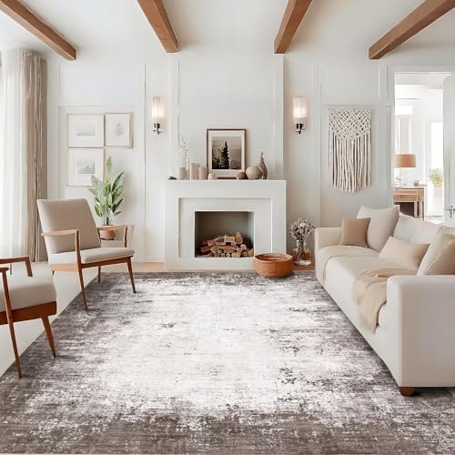 GarveeHome Abstract Area Rugs 5x7 Ultra-Soft Modern Indoor Carpet Brown by GarveeHome