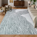 YIHOUSE Grey Rug for Living Room, 5×7 Modern Abstract Area Rug, Geometric by YIHOUSE