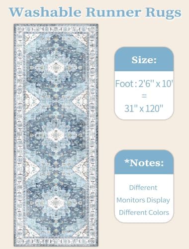 SERISSA 2'6"x10' Washable Non Slip Boho Runner Rug - Image 5