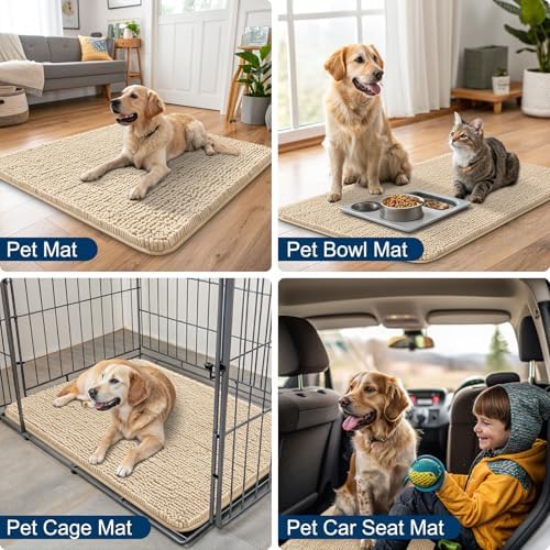 Smiry Dog Door Mat for Muddy Paws 24x16, Absorbs Moisture and Dirt Doormat - Image 6