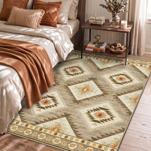 BESTSWEETIE Area Rug 3x5 Machine Washable Non-Slip Low Pile Print Pattern by BESTSWEETIE