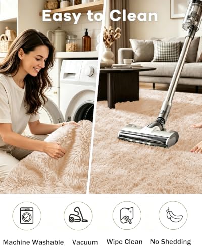 Smiry Area Rugs for Living Room Bedroom 3x4 ft, Fluffy Washable Carpet - Image 4