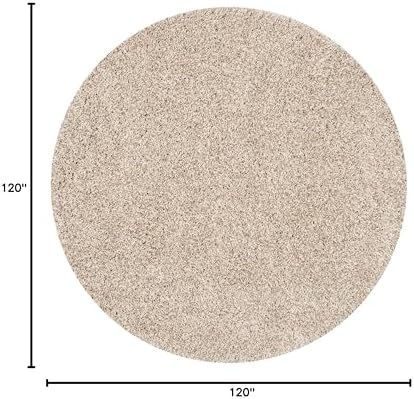 SAFAVIEH California Shag Round Rug 10', Soft Plush Modern Beige SG151-1313 - Image 2