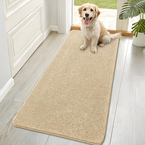 OLANLY Dog Door Mat for Muddy Paws 70x32, Super Absorbent Chenille Mud Mat by OLANLY