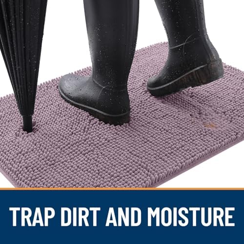 OLANLY Dog Door Mat for Muddy Paws 32x20, Super Absorbent Chenille Mud Mat - Image 2