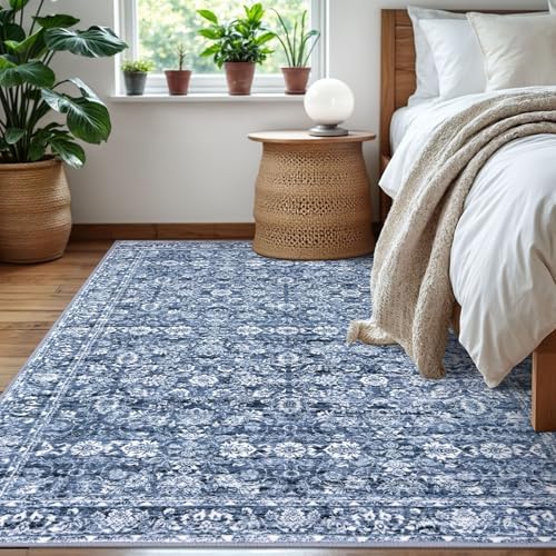 SIILOOM 5x7 Washable Area Rug, Non Slip Indoor Mat - Image 4