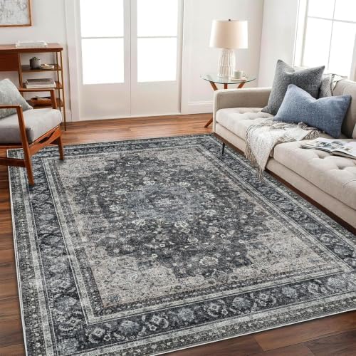 CHAMPLANT Washable Area Rug 10'x14' Boho Design Non-Shedding Easy Care Ideal by CHAMPLANT