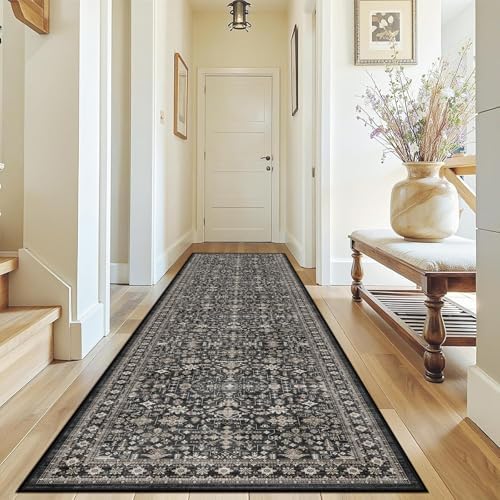 Grey Hallway Runner Rug 3x7 for Bedroom Kitchen by WelcometoBabovid