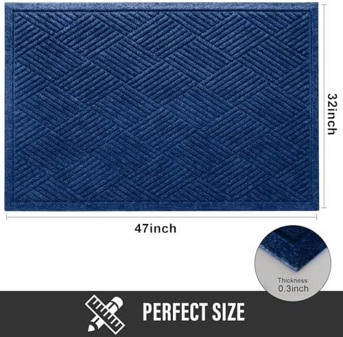 HIYARD Sturdy Front Door Mat, Absorbent Muddy Dirt Resist Welcome Door Mats - Image 2