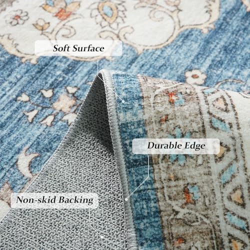 2x3 Area Rug Washable Vintage: Non Slip Door Mat - Image 4