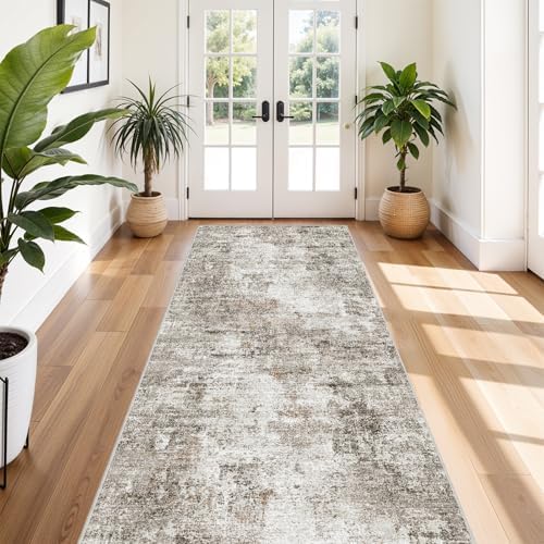 4x12 Wide Hallway Runner Rug – Non-Slip Washable Rubber-Backed Large Carpet by ZHXXUJ