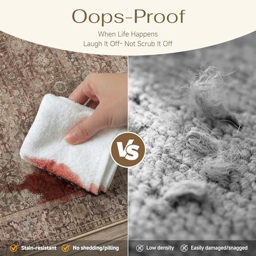 HUGEAR Area Rugs 3x5 Rust Red Vintage Rug - Image 6