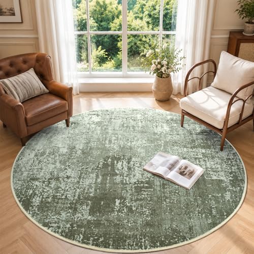 6ft Round Abstract Washable Area Rug - Image 2
