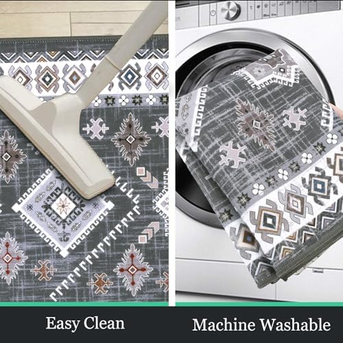 HEBE Boho Kitchen Rugs Set of 3, Non Slip Washable Kitchen Mats - Image 4