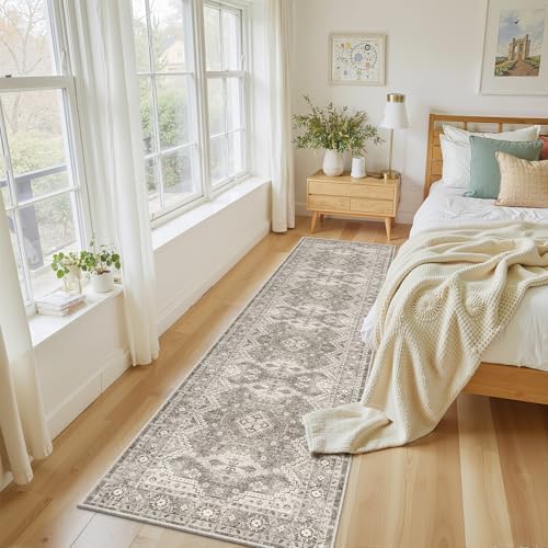 2x8 Runner Rug Vintage Hallway Runner Rug Non Slip Machine Washable Stain - Image 3