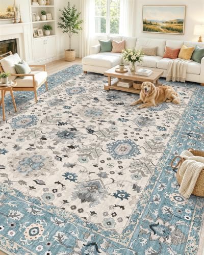 OLANLY 9x12 Washable Area Rug, Soft Non Slip Carpet by OLANLY