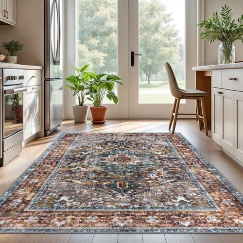 KOZYFLY Boho Area Rug 5x7 Ft Thin Rugs - Image 3