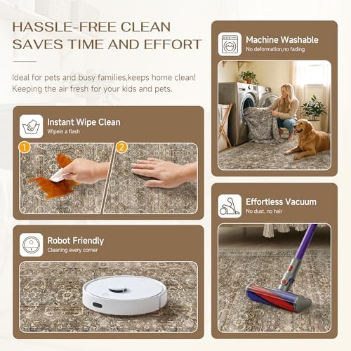 HUGEAR 9x10 Washable Area Rug for Living Room - Image 6