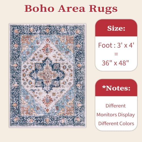 SERISSA 3x4 Washable Non Slip Boho Area Rug - Image 6