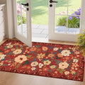 DUKINO 2x4 Entryway Rug, Floral Washable Kitchen Rugs Non Slip by DUKINO
