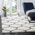 SAFAVIEH Hudson Shag Square Rug 3', Plush Ivory & Steel Blue SGH280T by Unknown
