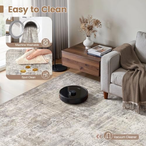 cotiled 9x12 Area Rug for Living Room, Abstract Washable Carpet - Image 2