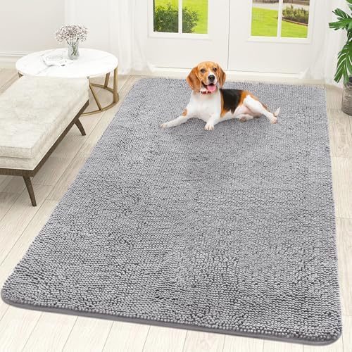 OLANLY Dog Door Mat for Muddy Paws 70x46, Super Absorbent Chenille Mud Mat by OLANLY