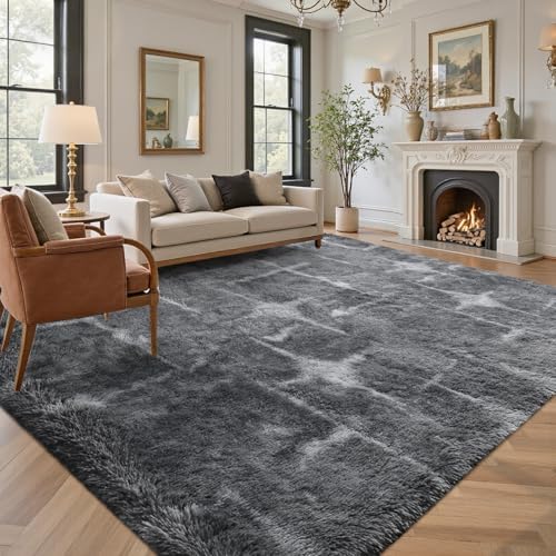 Area Rugs for Living Room 8x10 Feet, Soft Fluffy Shagg Plush Bedroom Rug by Lo%CC%80utiRootHome