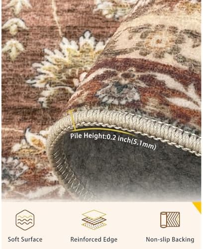 4x6 Reddish Brown Washable Area Rug - Image 3