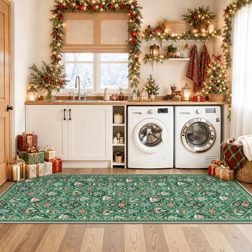 Christmas 3x8 Washable Kitchen Runner Rug - Image 4