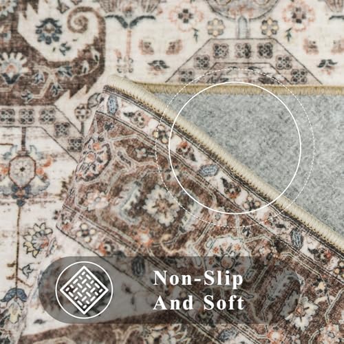 Washable 2x3 Entryway Area Rug: Vintage Non-Slip Backing Rugs - Image 5
