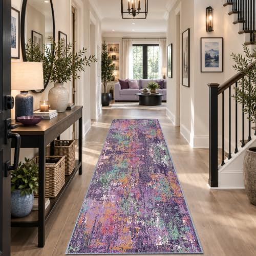 RELEANY Washable Runner 2'x8' Abstract Area Rug - Image 2