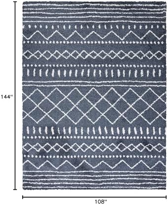 SAFAVIEH Arizona Shag Rug 9'x12', Soft Plush Slate Blue & Ivory ASG741L - Image 2