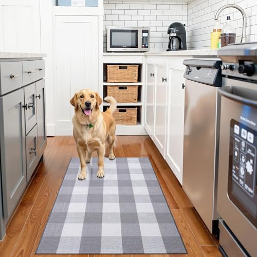 OLANLY Fall Door Mat, Buffalo Plaid Rug - Image 3