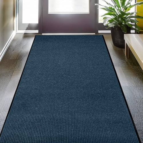 LuxUrux Striped Blue Door Mat by LuxUrux