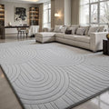 Sour Lemon Area Rugs 9x12 Living Room Bedroom, Large Carpet Grey Rug by SourLemon