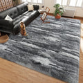 5x7 Shag Rugs for Living Room, Washable Abstract Grey by Ailyei