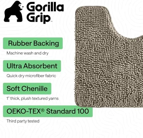 GORILLA GRIP Chenille Bath Rug Mat - Image 3