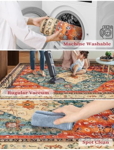 SERISSA 2'6"x8' Washable Non Slip Boho Runner Rug - Image 2