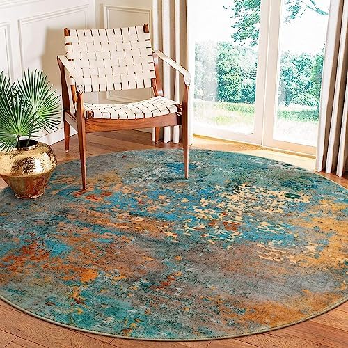 Lahome Modern Abstract 6ft Round Rug by Lahome