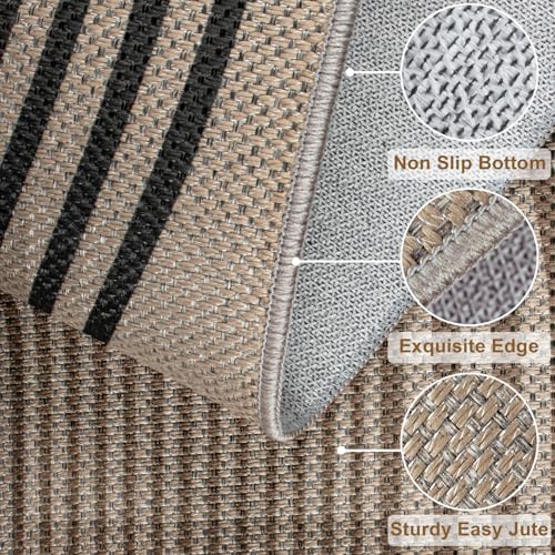 Rugalia Easy Jute Rainbow Runner Rug, 2x6 Washable Rugs Runner - Image 2