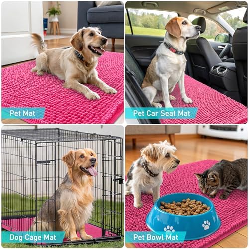 OLANLY Dog Door Mat for Muddy Paws 70x32, Super Absorbent Chenille Mud Mat - Image 7