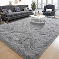 Tepook 4x6 Soft Fluffy Rug for Bedroom Fuzzy Grey Rugs for Living Room by Tepook