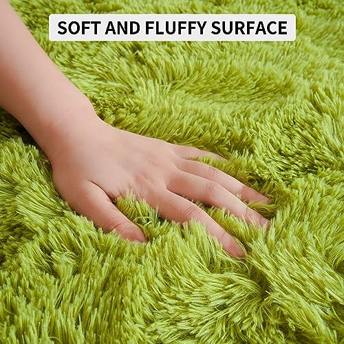 Tepook 8x10 Fluffy Grass Green Rugs - Image 6