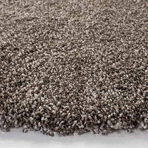 SAFAVIEH Milan Shag Collection 5'1" x 5'1" Round Grey SG180 Solid Non-Shedding - Image 5