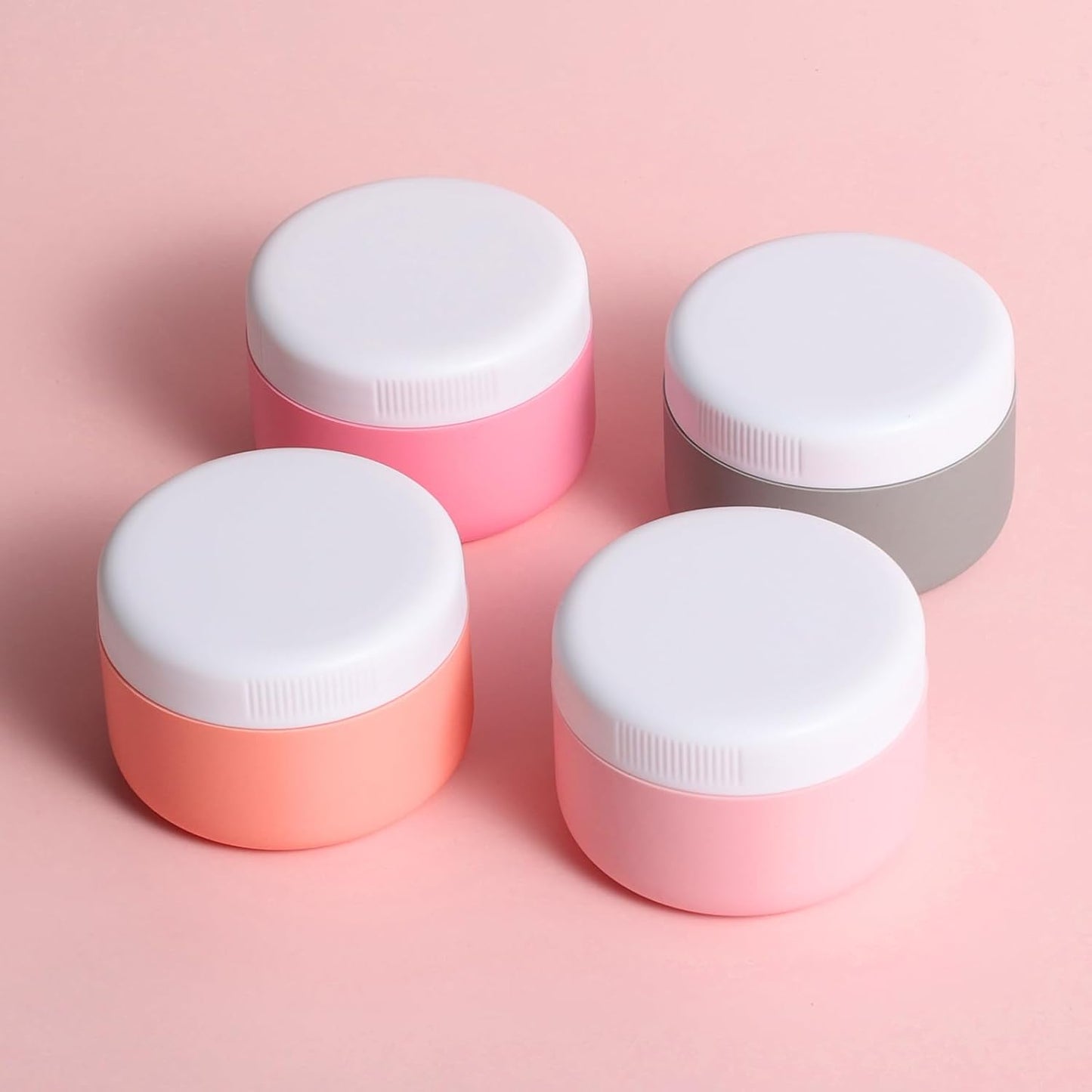 Travel Containers for Toiletries, Silicone Cream Jars BPA-Free, Leak-proof 2oz Travel Size Containers, Portable Size Silicone Jars with Lid for Cosmetic Face Hand Body Cream (4 Pack)