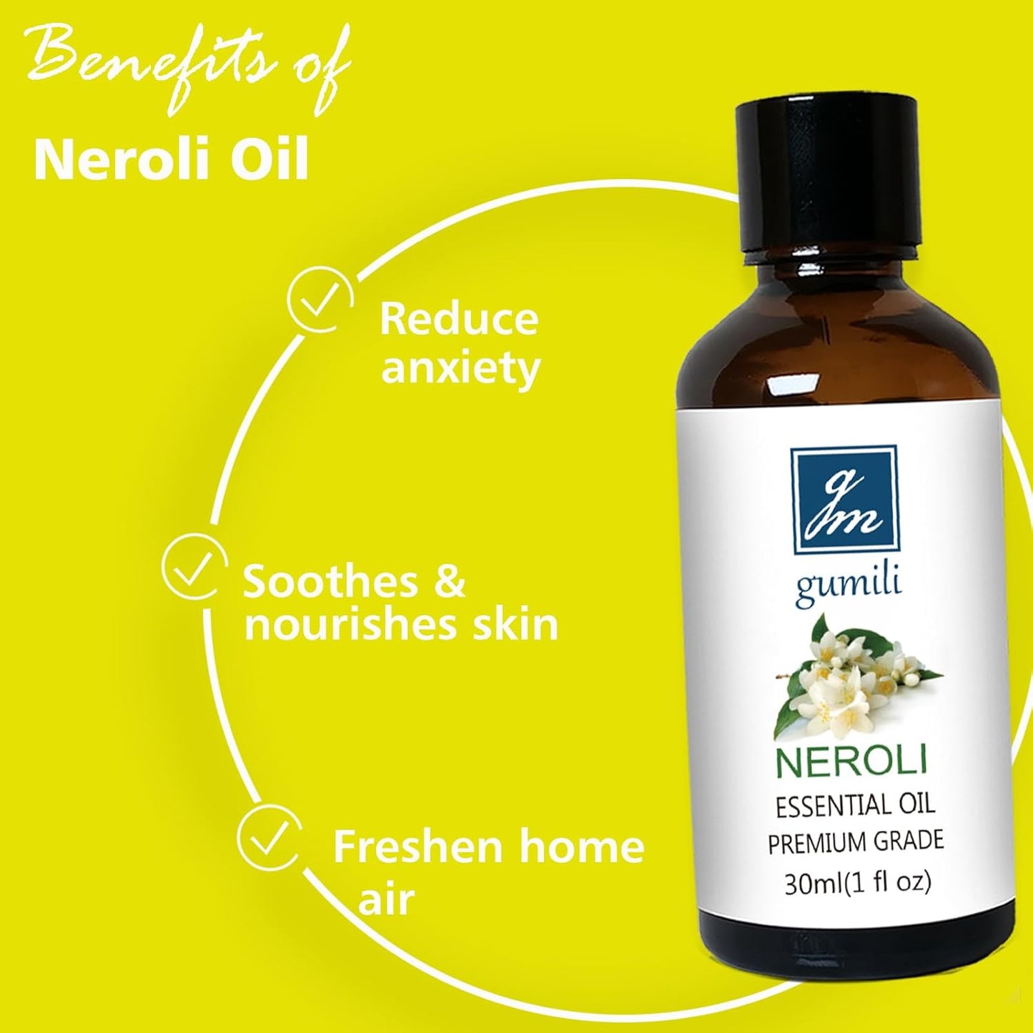 Neroli Essential Oil and Jasmine Essential Oil for Diffuser Perfume Candle Soap Making - 2 Oz, Pack of 2
